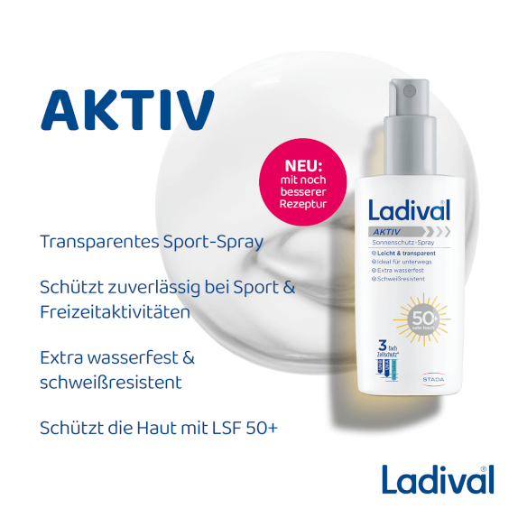 Ladival Aktiv Sonnenschutz-Spray ist extra wasserfest und schweißresistent