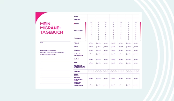 Migränetagebuch  | Infomaterial zu Migrane
