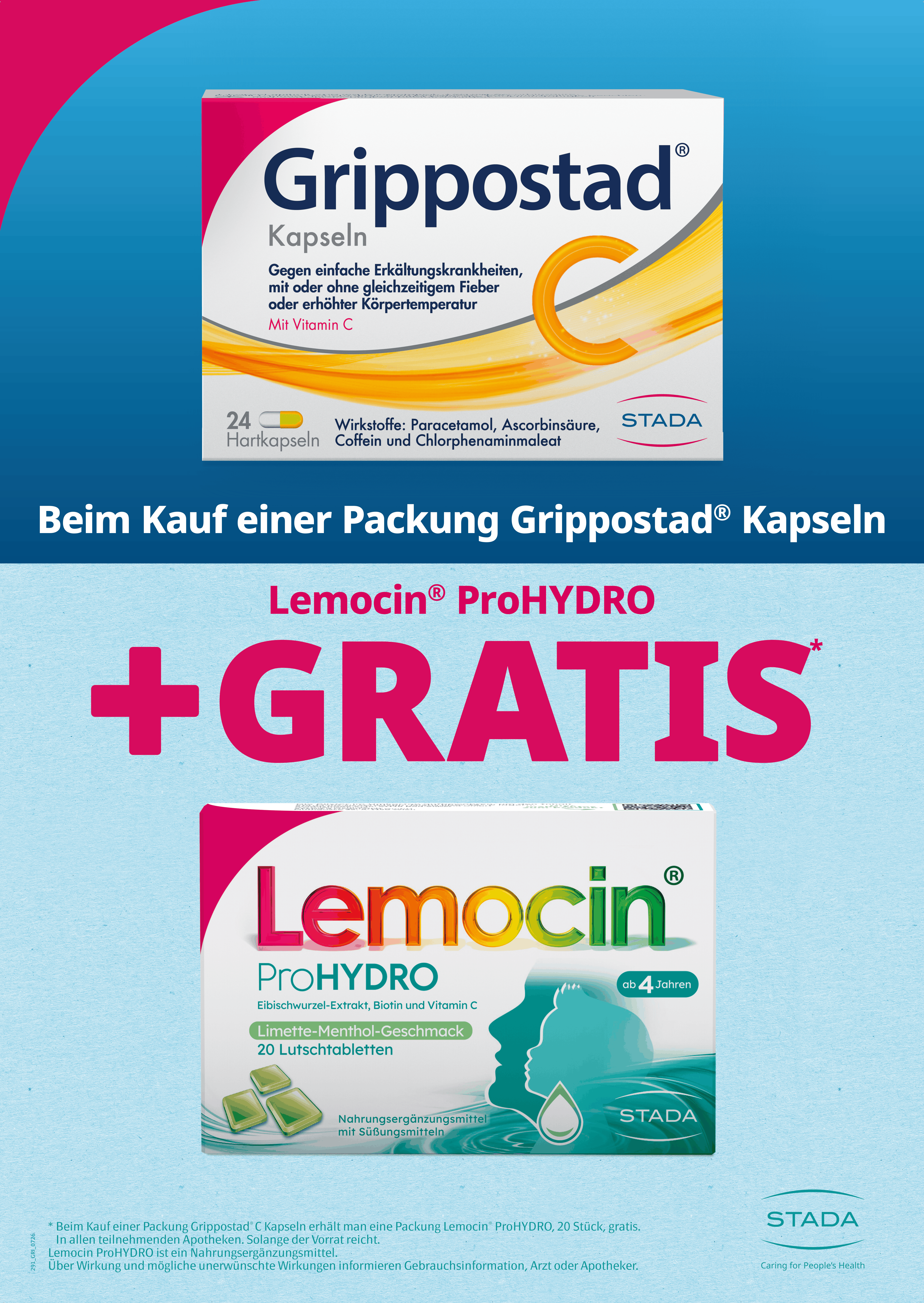 Grippostad und Lemocin Hydrop Aktionsplakat