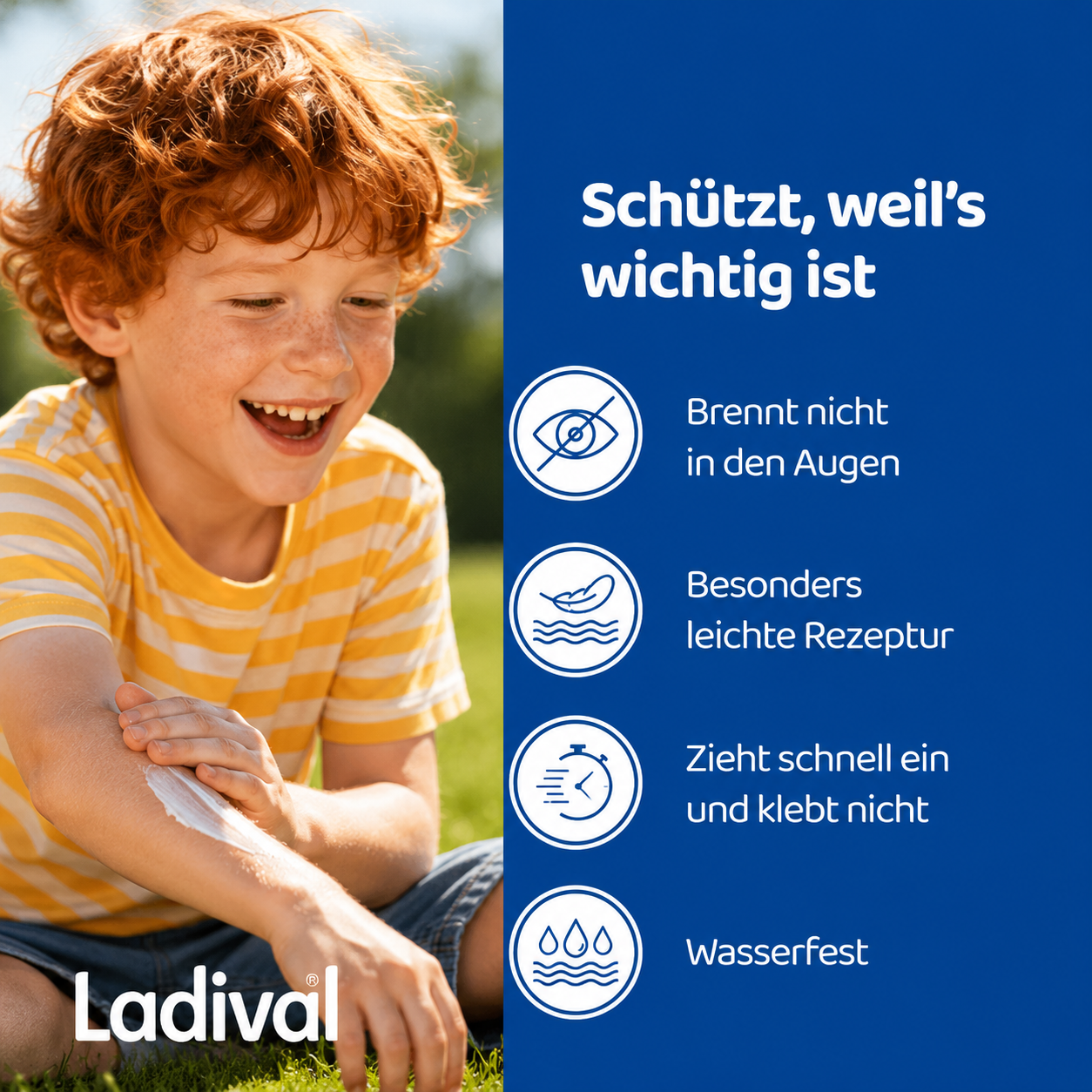 Wasserfest, zieht schnell ein und klebt nicht