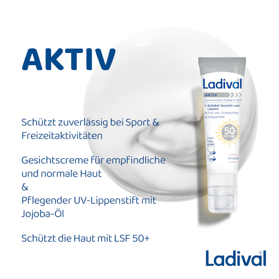 Ladival Aktiv Sonnenschutz Creme & Stift schützt die Haut mit LSF 50+
